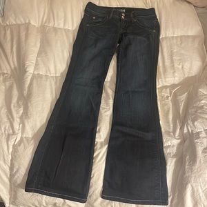 EUC Hudson Dark Womens Signature Bootcut Blue Jeans Size 25 x 32 107906